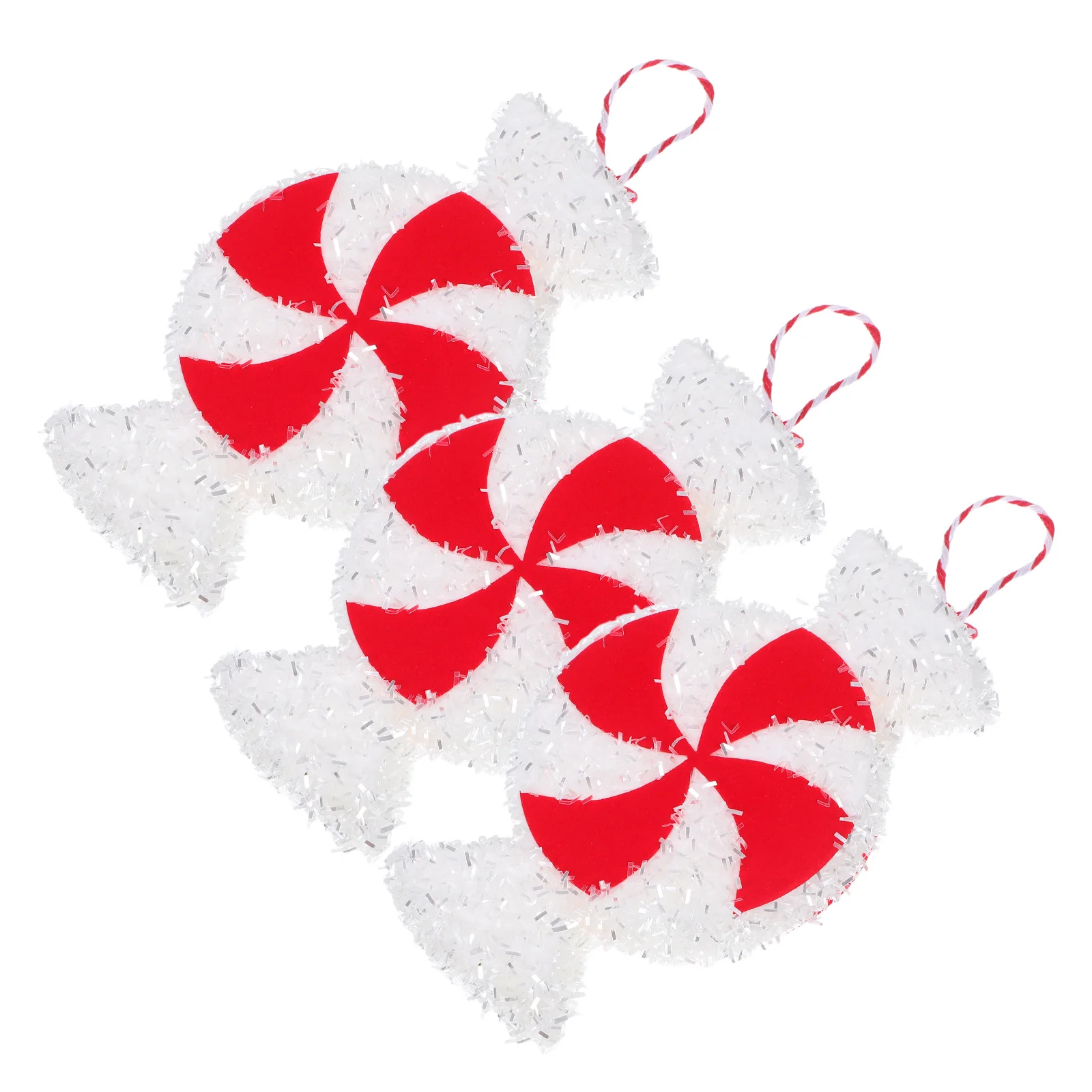 

3Pcs Large Christmas Peppermint Candy Ornaments Red White Tree Decorations Pendants Holiday Party Supplies Christmas Ornaments