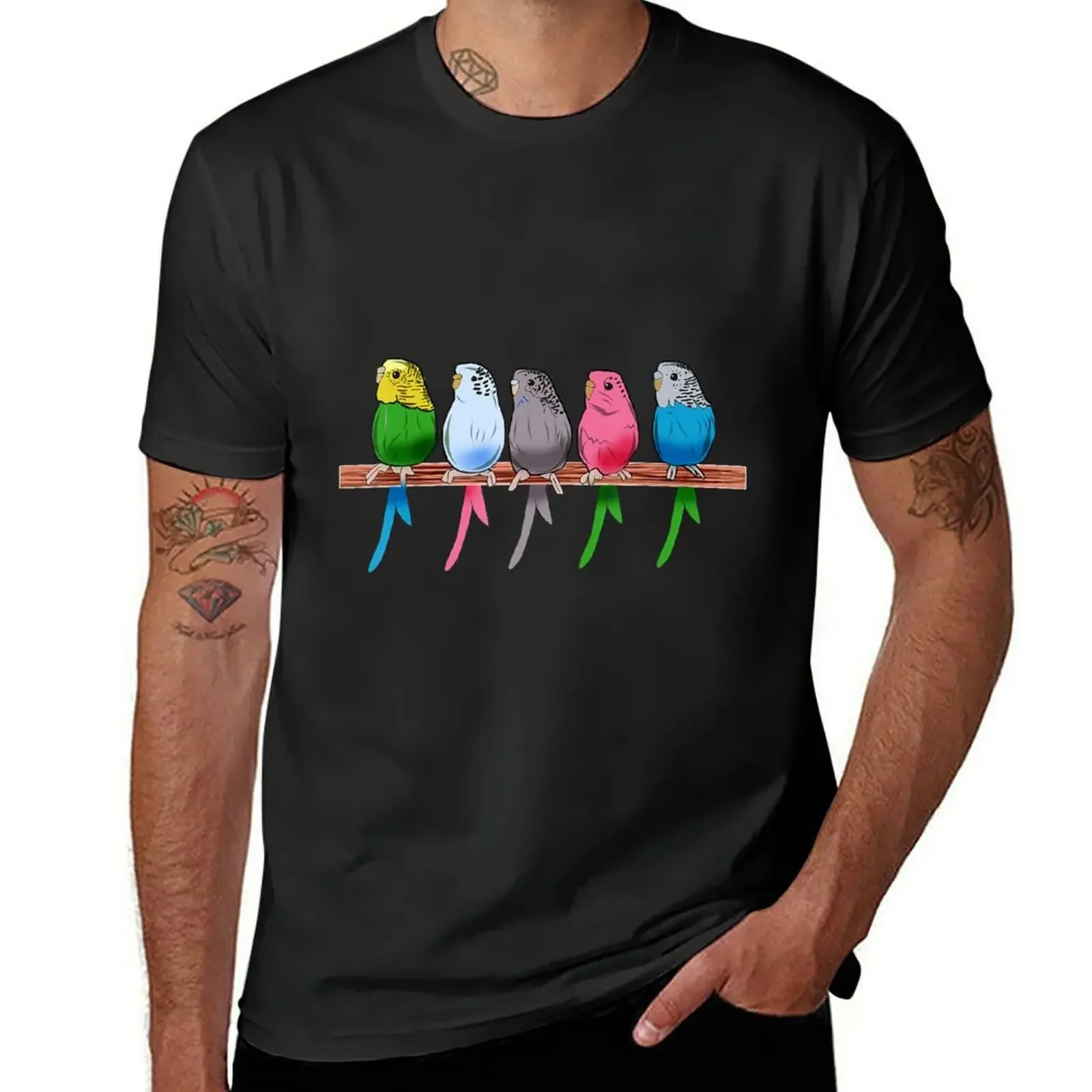 Aesthetic Clothes Cute Tops Men T Shirts Funny Budgie Pet Bird Parakeet Graphic Budgerigar Gift T-Shirt Oversized Harajuku Tops