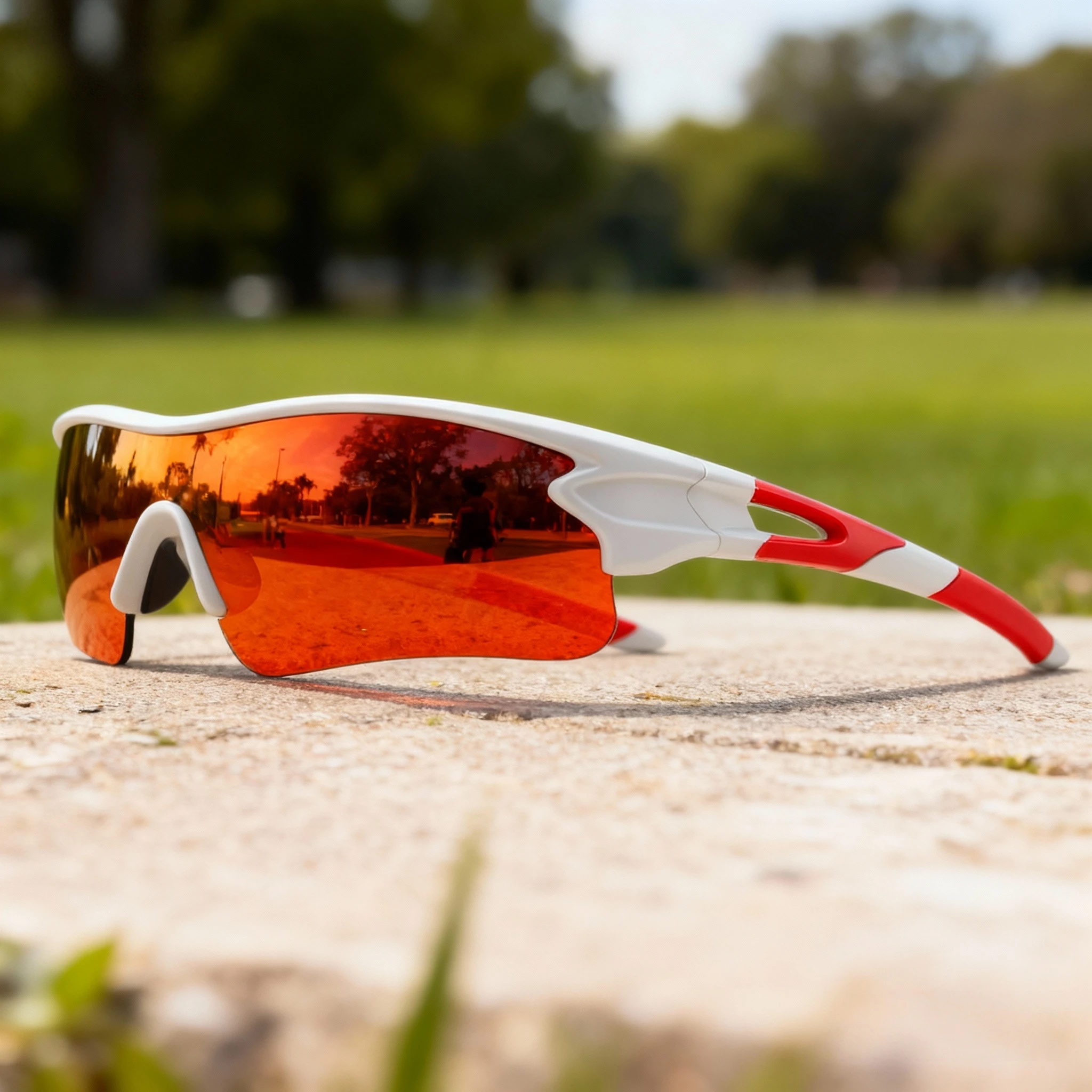 Neue modische bunte Sport-Sonnenbrille – einteilige Umlauflinse, UV400 für Laufen, Radfahren und Outdoor