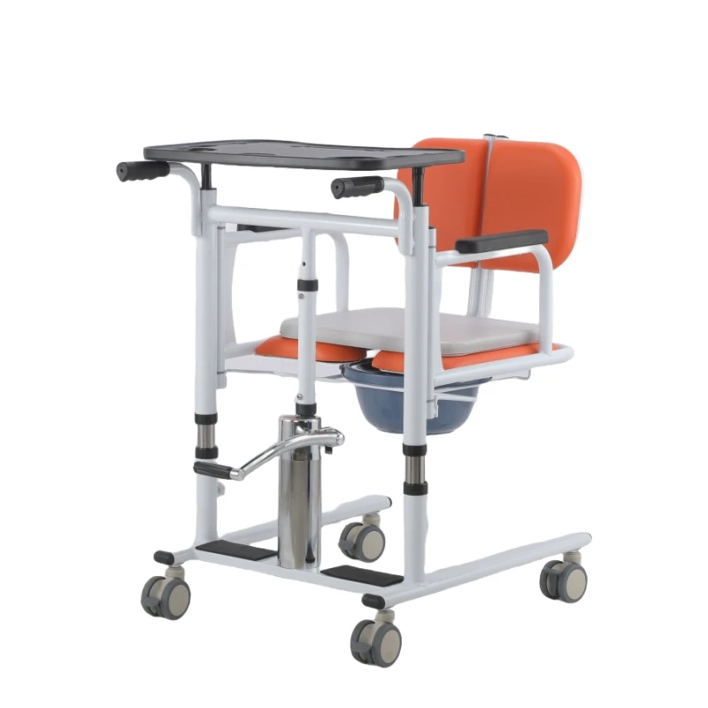 Lightweight Adjustable Portable Manual Wheelchair, Rehabilitation Toilet Chair, Patient Transfer Aid, Mobile Commode Solution