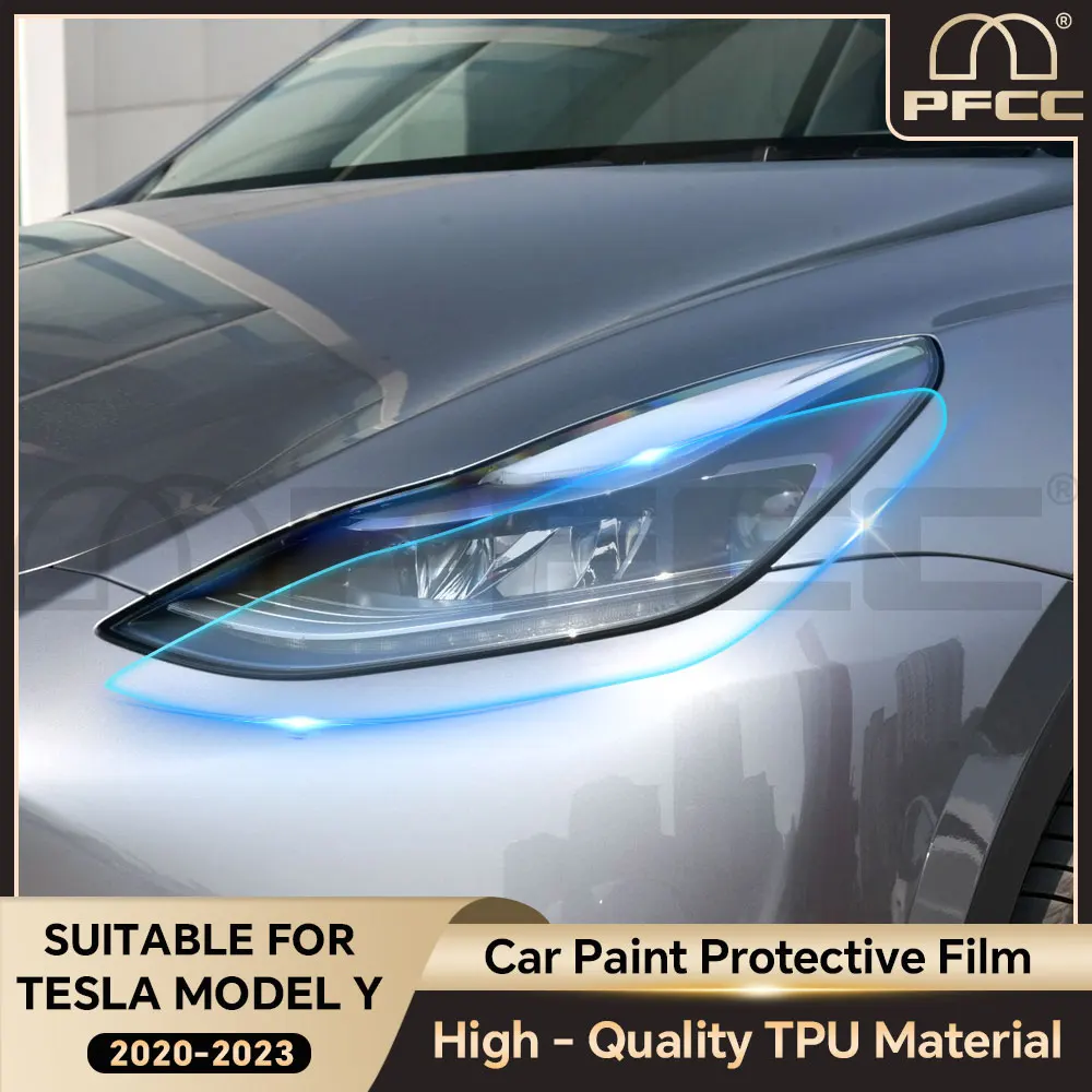 

Pre-cut PPF Car Headlight Protective Film TPU Clear For Tesla Model Y 2020 2021 2022 2023 Rearview Transparent Scratch Resistant