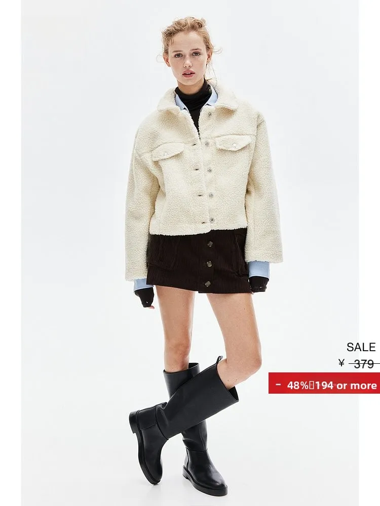 

H&M Women's ort Outerwear Spring Warm Button Front Teddy Fce Plu Warm Cardigan Polyester Fiber 00% Autumn 2024