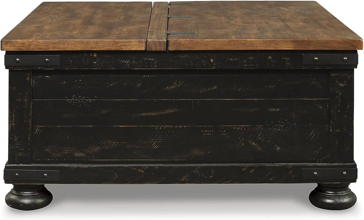 [New Arrival!]Valebeck Farmhouse Lift Top Coffee Table with Storage, Distressed Brown & Black Finish