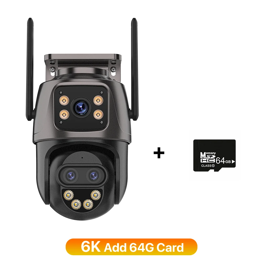 Wonsdar IP-Kamera 6K 9MP HD WiFi Außenkamera 8-fach Zoom Drei Objektiv Dual Screen Home Security PTZ-Kamera 6MP Videoüberwachung iCSee 5