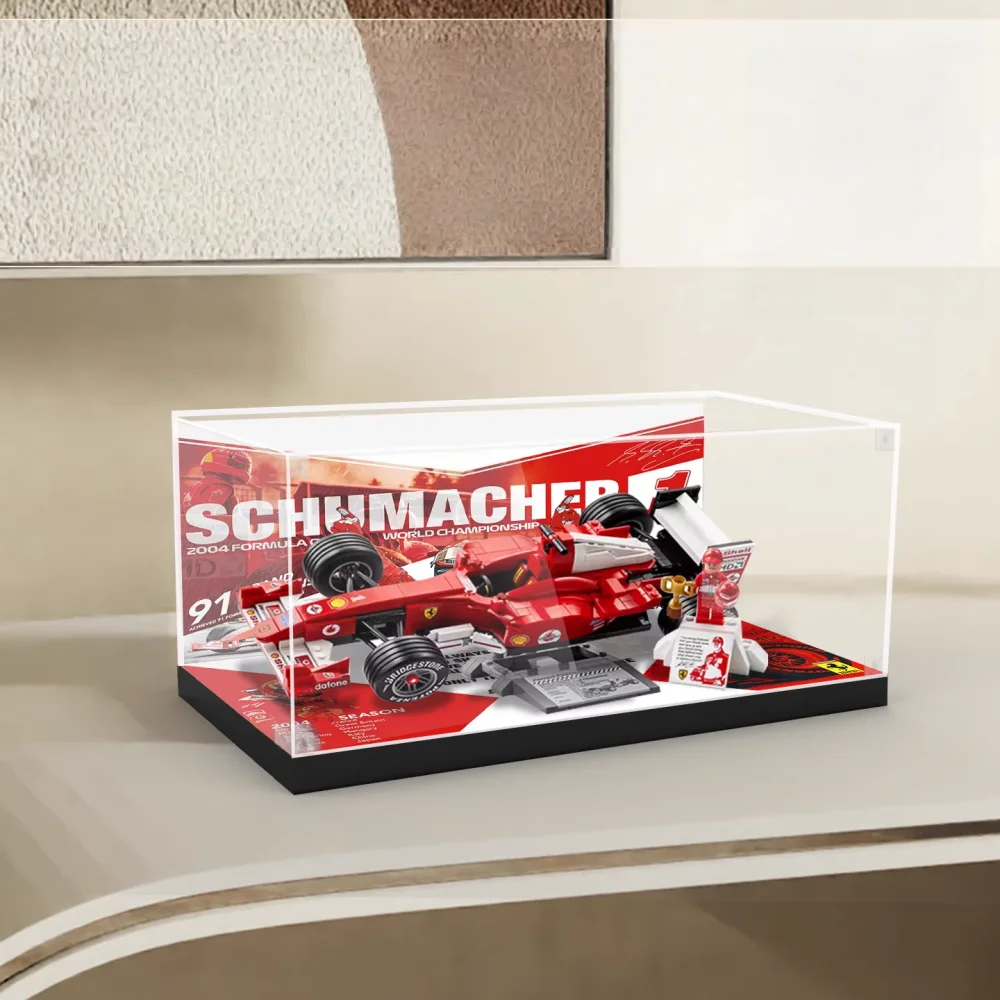 Luxuriou Acrylic Display Box for lego 11375 F2004 & Michael Racing Car Display Case Storage Box Organizer(Lego Set not Included)