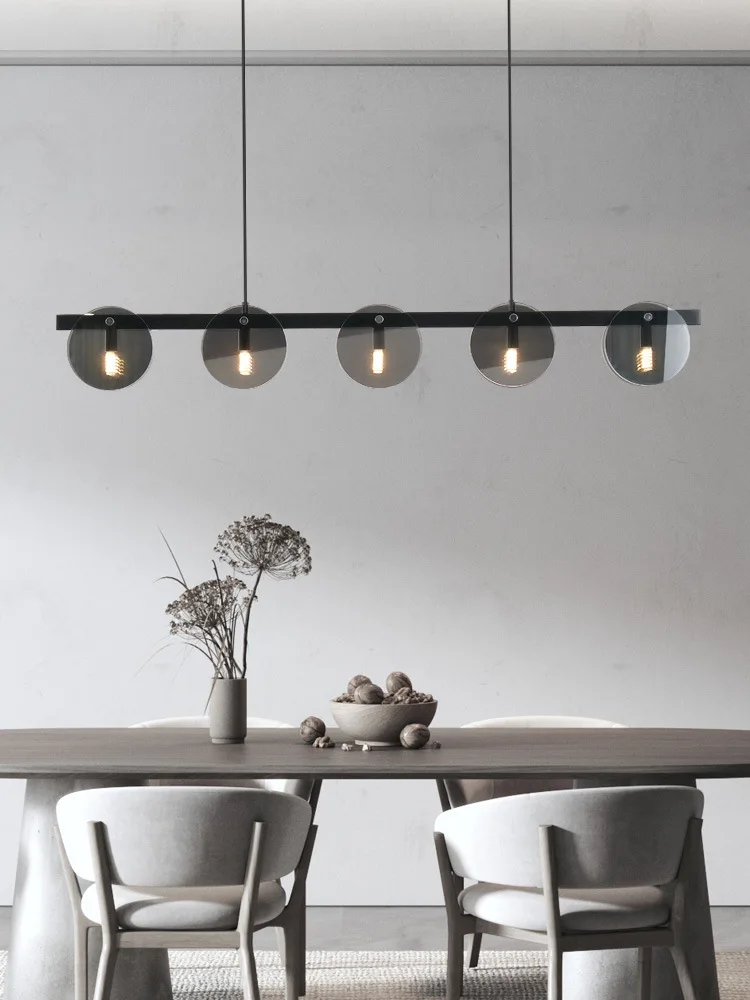 

Nordic Smoke Grey/Gold Glass Pendant Light Living Room Dining Table Hanging Lamp Lustre Kitchen Island Lamp Indoor Chandelier by
