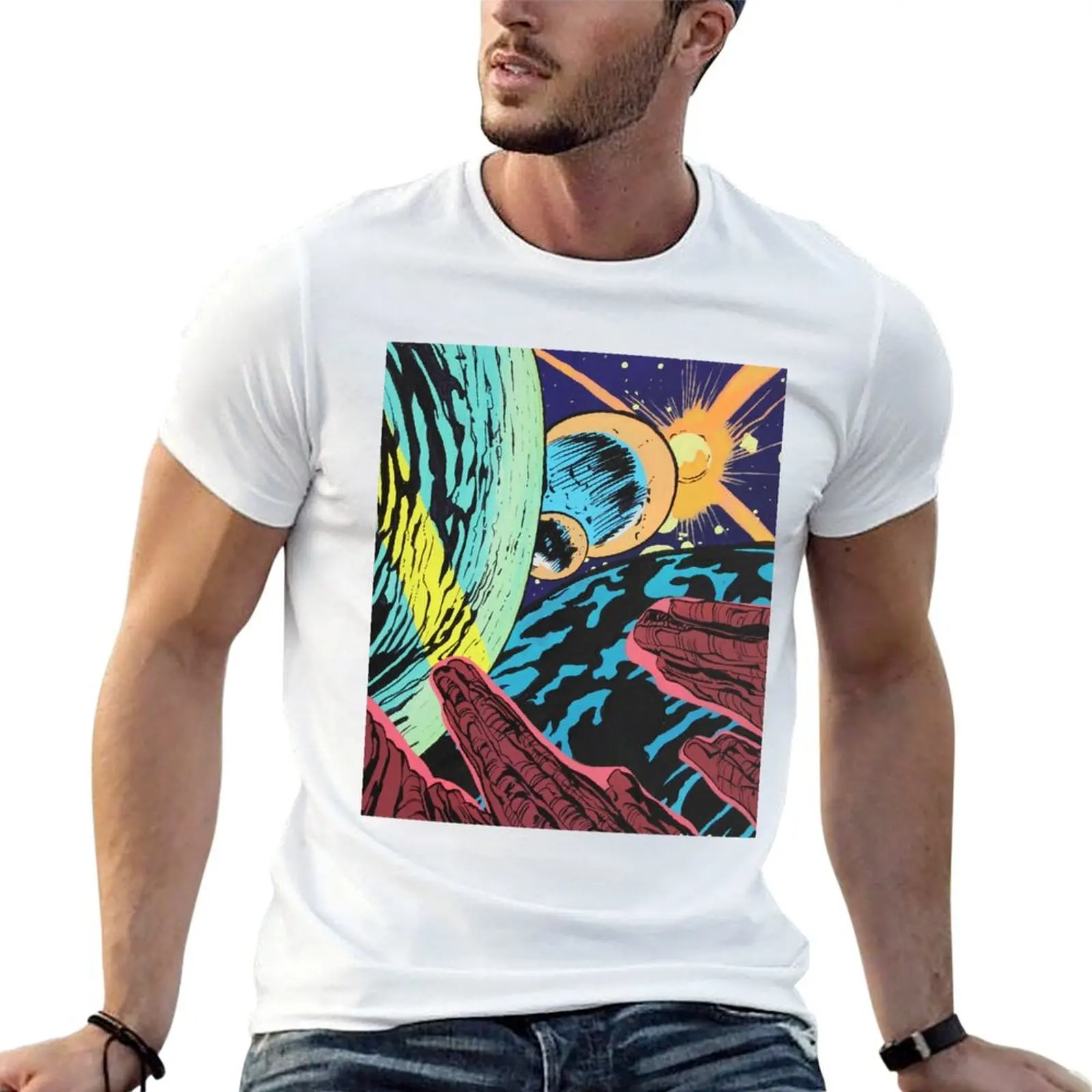 Planets T-Shirt t shirts for man slim fit man t shirts cotton man tshirt T-shirt