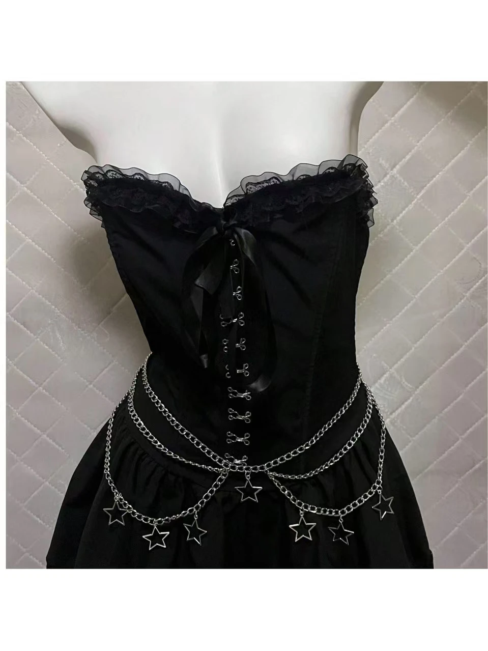 Punk Goth Steam Five-Pointed Star Waist Chain,JK Accessory Skirt Chain,Subculture Waist Belt,Y2K
