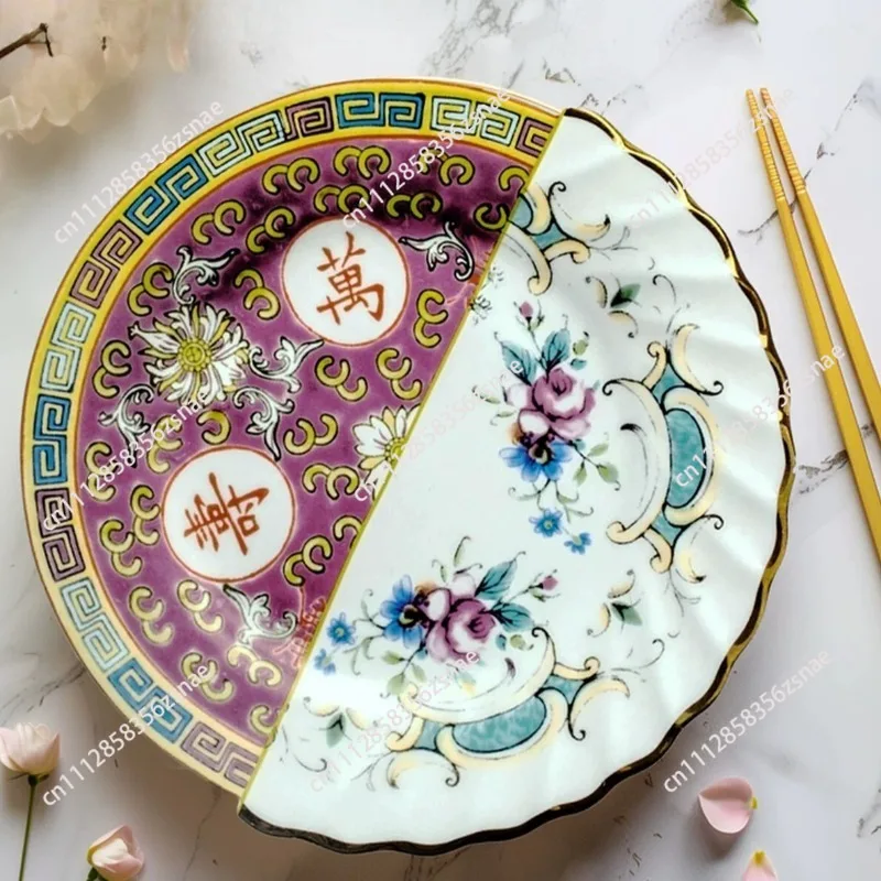 Plates tableware Household Chinese and Western bone china creative art platter Decorative plates Gifts Halloween Merry Christmas