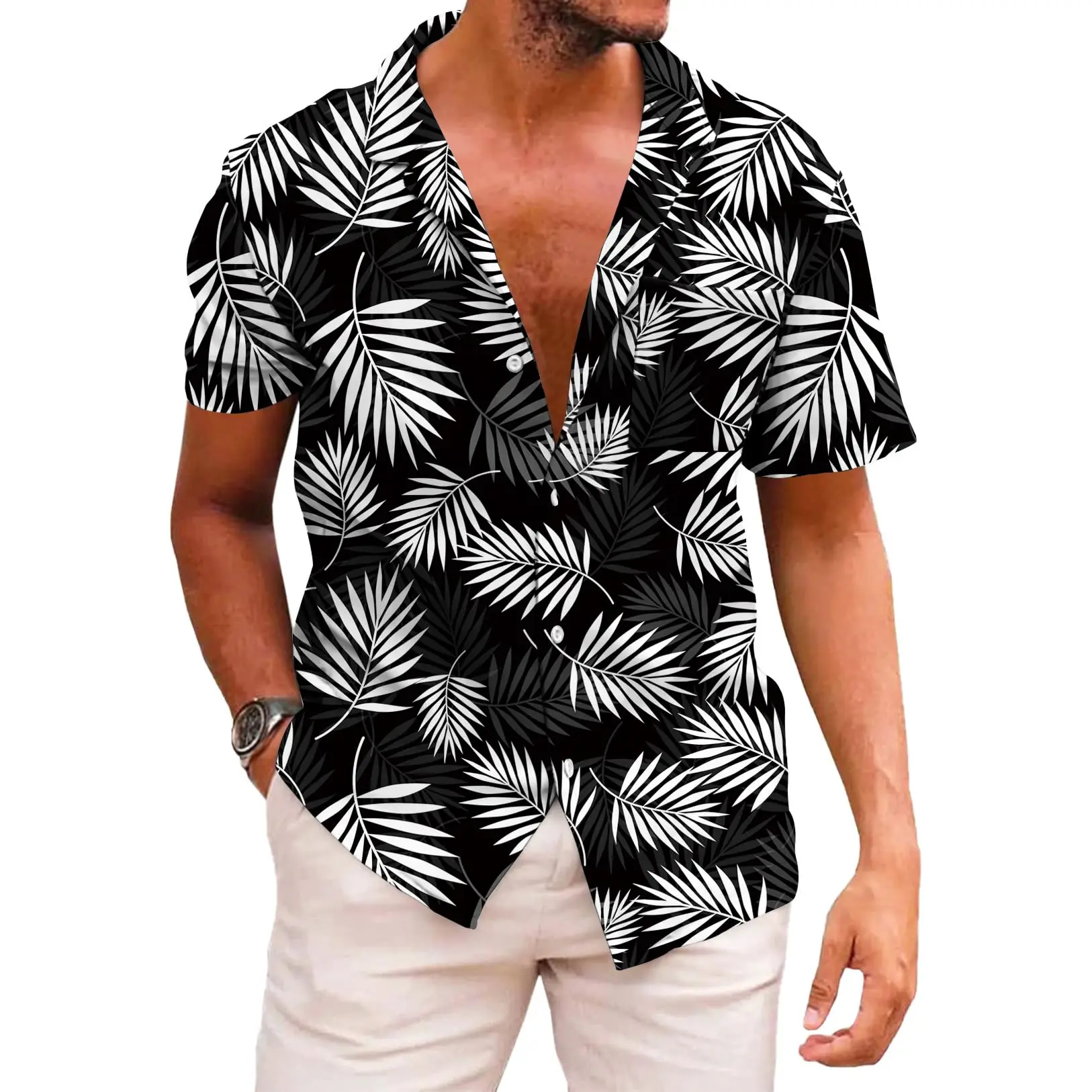 

KYKU забавная гавайская рубашка для мужчин, рубашки для ладони и пляжа, одежда для тропического отдыха