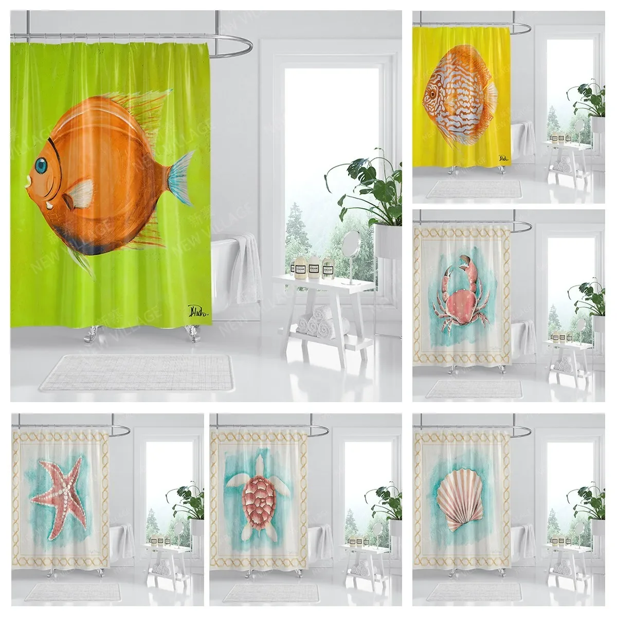 Home waterproof fabric bathroom curtain accessories 90x200 shower shower curtain 240 * 200 Atlantis style shower curtain