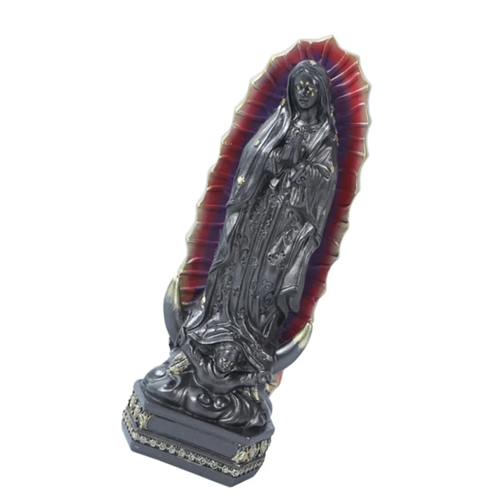 

1Pcs Religious Virgin Mary Resin Decor Grey Home Decoration Church Ornament Mexico Virgin Mary Ornament