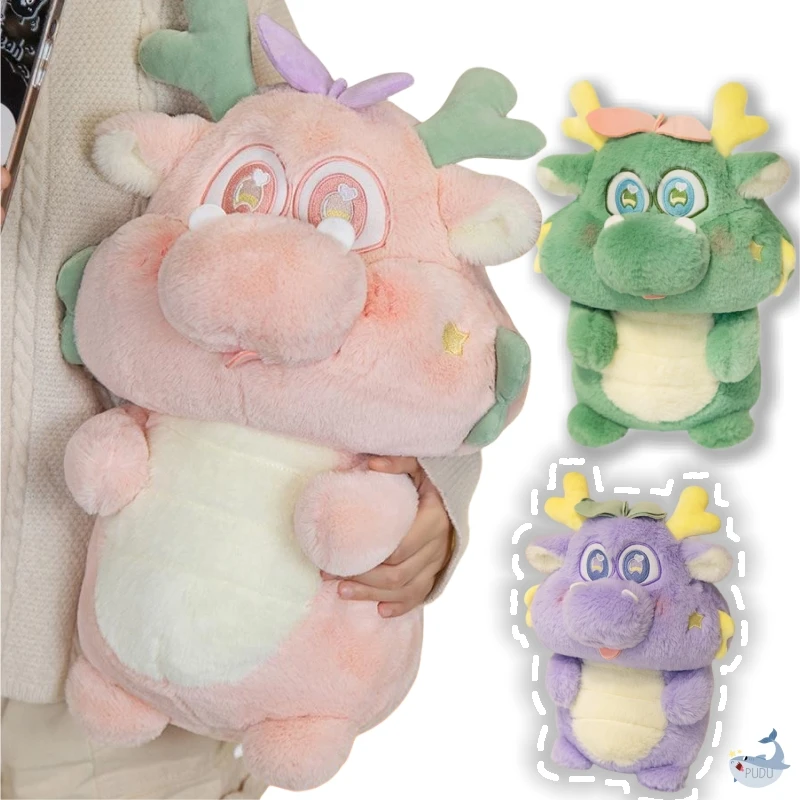 Cute Colored Eyes Sit Dragon Toys Super Stuffed Cartoon Animals Super Soft Dolls Pillow Doll for Kids Girls Gift Home Decor