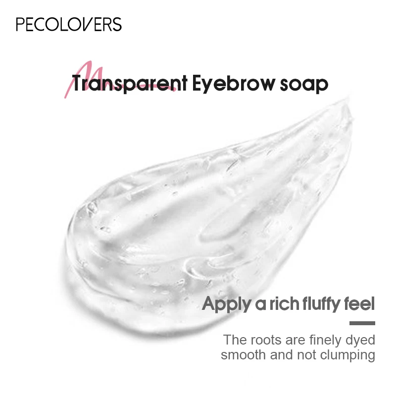 PECOLOVERS Eyebrow Styling Gel Brows Wax Sculpt Soap Waterproof Long-Lasting 3D Feathery Wild Brow Styling Makeup Eyebrow