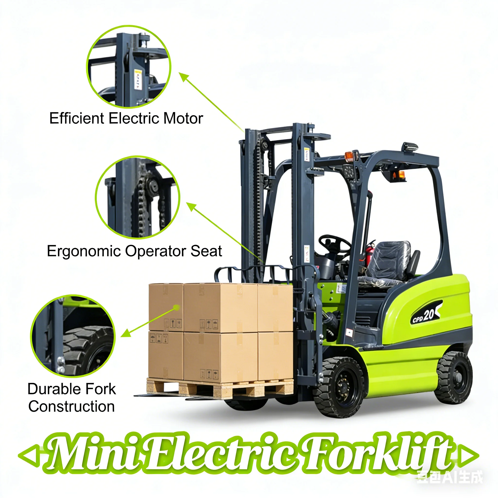 

Индивидуальный Умный Электрический Вилочный Погрузчик 1, 2, 3 Тонны, Высота Подъема 3-6 Метров, С Боковым Смещением Вил