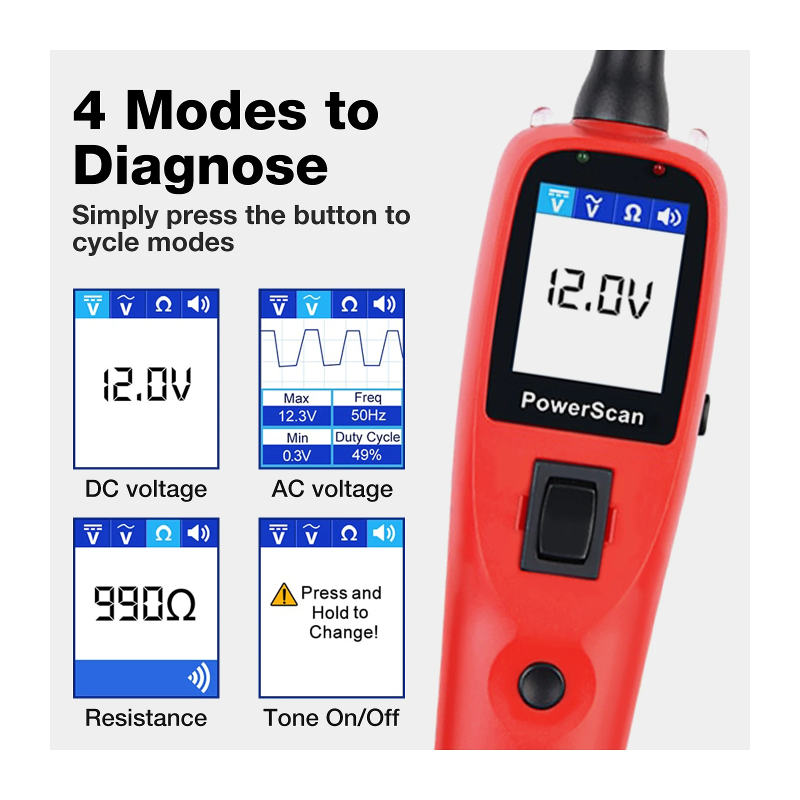 Autel PowerScan PS100 Circuit Tester Universal 12V 24V Automotive Power Circuit Probe Kit AC/DC/Continuity/Probe/Signal Test