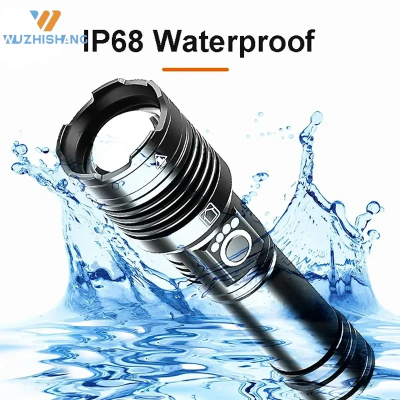 Portable LED Flashlights USB Rechargeable Light High Power Tactical Modes Torch Waterproof Outdoor Camping Emergency Flashlight