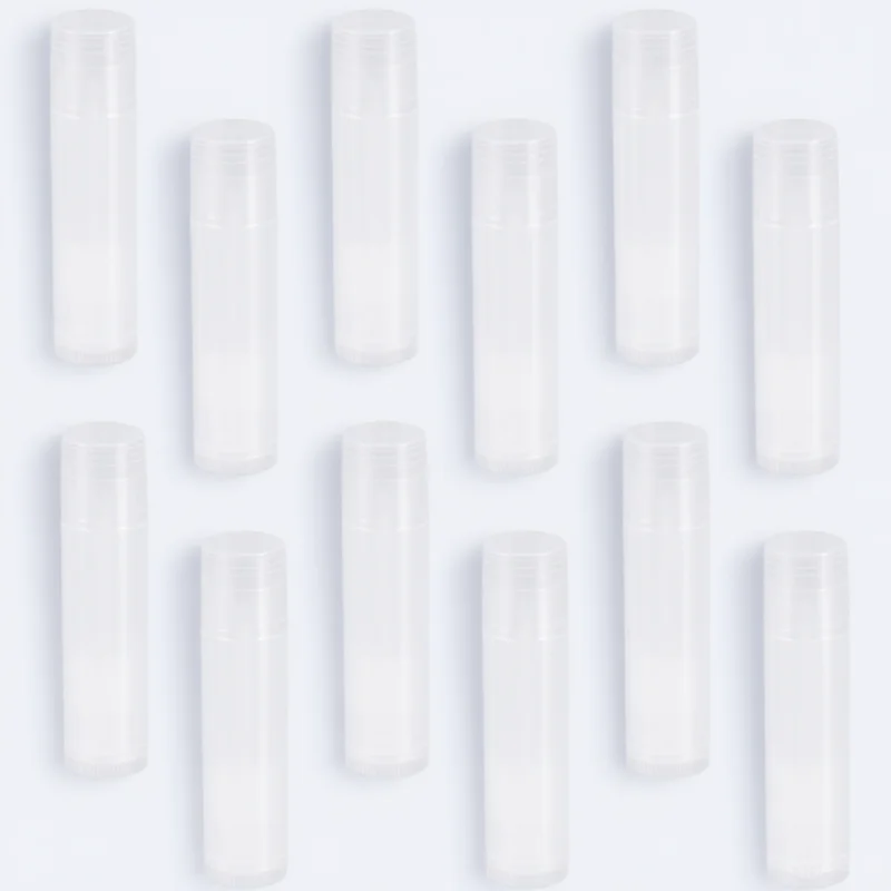 

25pcs Empty Lip Balm Tubes Clear 5.5Ml White Caps Container Travel Friendly Lipstick Tube Refillable For Diy Crafts