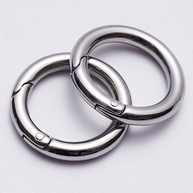 10Pcs O Round Bag Buckle Metal Clasps Buckles Spring Circular Carabiner Snap Hook Spring Keyring DIY Jewelry Bag Accessories