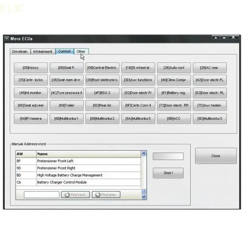 

U13C Универсальный VCP CAN 5.5.1 OBD Tool Automotive Diagnostic Scanners 90см для оптимизации и программирования выступлений.