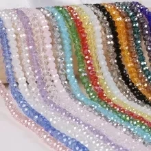 Light Blue Colors 4*6mm Rondelle Austria faceted Crystal Glass Beads Loose Spacer Round Beads for Jewelry Making