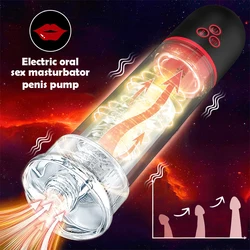 Automatic Penis Pump Penis Enlarger Extender IPX7 Waterproof Vacuum Pump 3 Suction Male Masturbator Sex Toys for Men Bigger