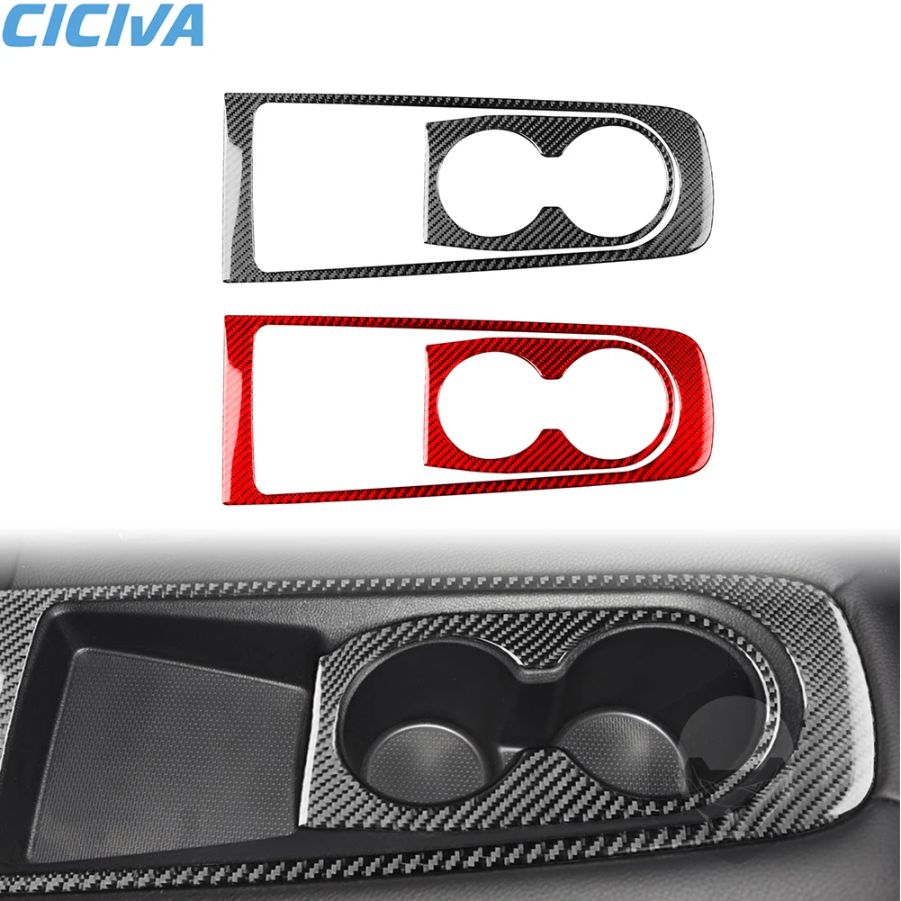 For Hyundai Veloster 2012 2013 2014 2015 2016 2017 Carbon Fiber Rear Cup Holder Panel 2pcs Cover Interior Accessories Stickers