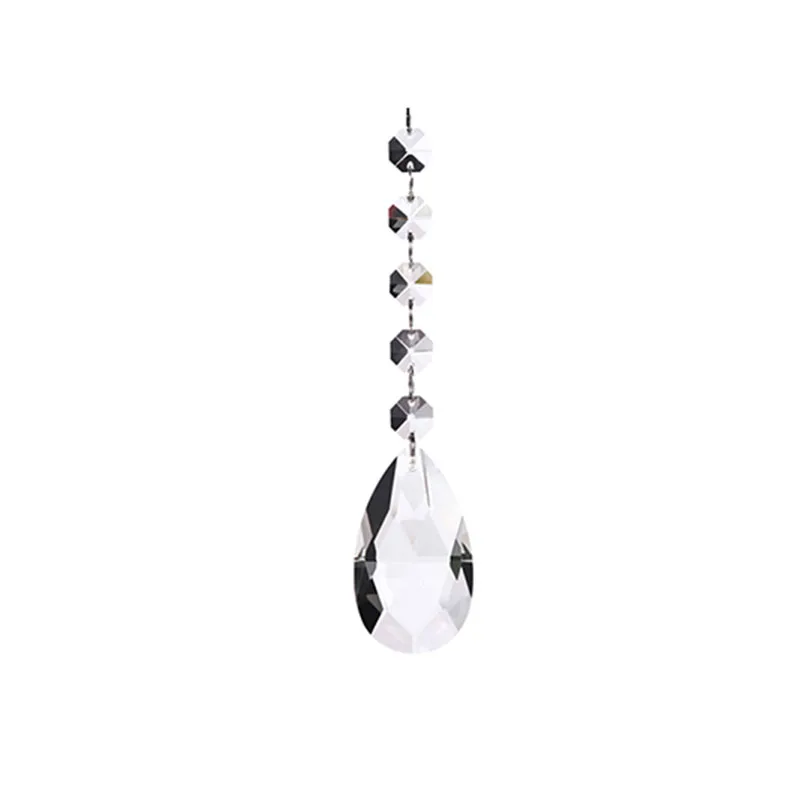 10pcs Crystal Suncatcher Prisms Pendant Chakra Octagon Beads Chain Rainbow Maker Hanging Drop Pendant Home Garden Decoration