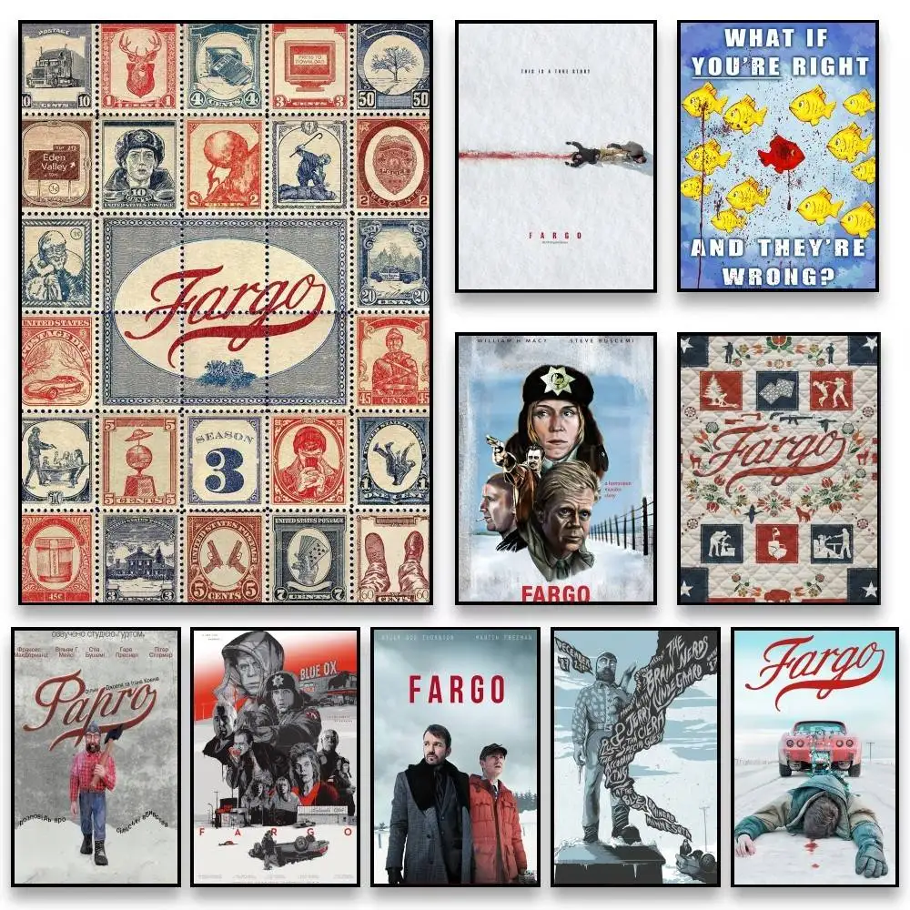 Pósteres de la serie Fargo TV, decoraciones artísticas de pared autoadhesivas de alta calidad, impresiones en color, adhesivas