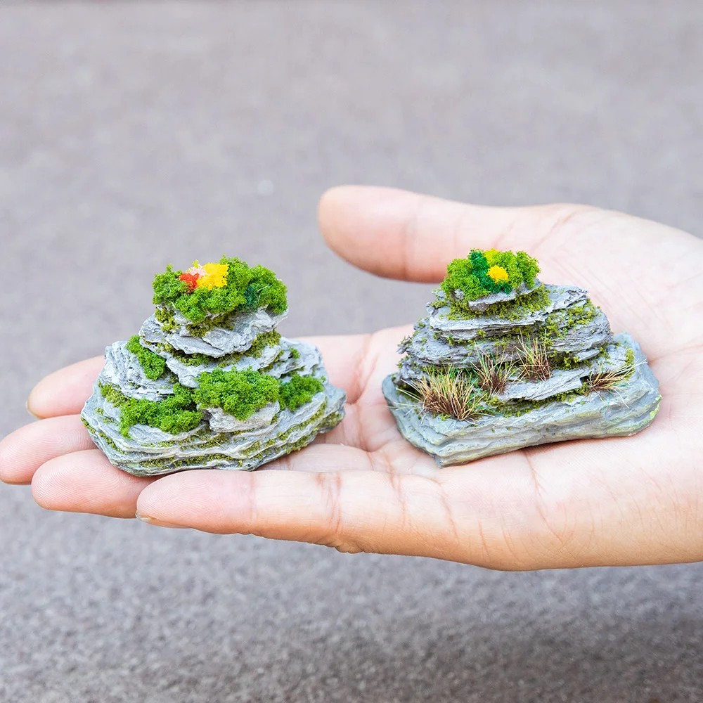 Miniature Rockery Decorative Mountain Diy Model Making Garden Ornaments Bonsai Landscaping Resin Sculptures Sandtable Layout 1pc