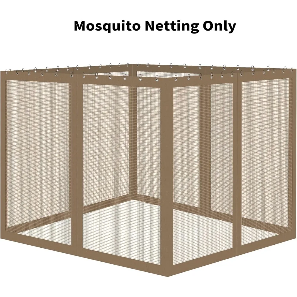 Gazebo Universal Replacement Mosquito Netting, 10'x12' Gazebo Netting Outdoor, 4-Panel Screen Walls for Outdoor Patio