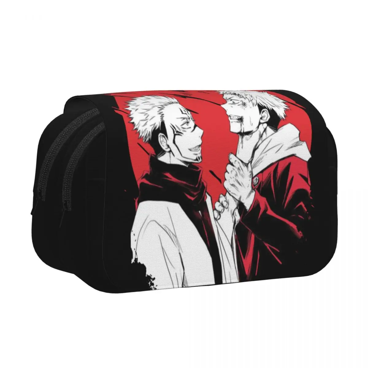 Double Clamshell Pen Case Jujutsus Kaisens Anime Pencilcases Pen for Girl Boy Pencil Bags Students School Zipper Stationery