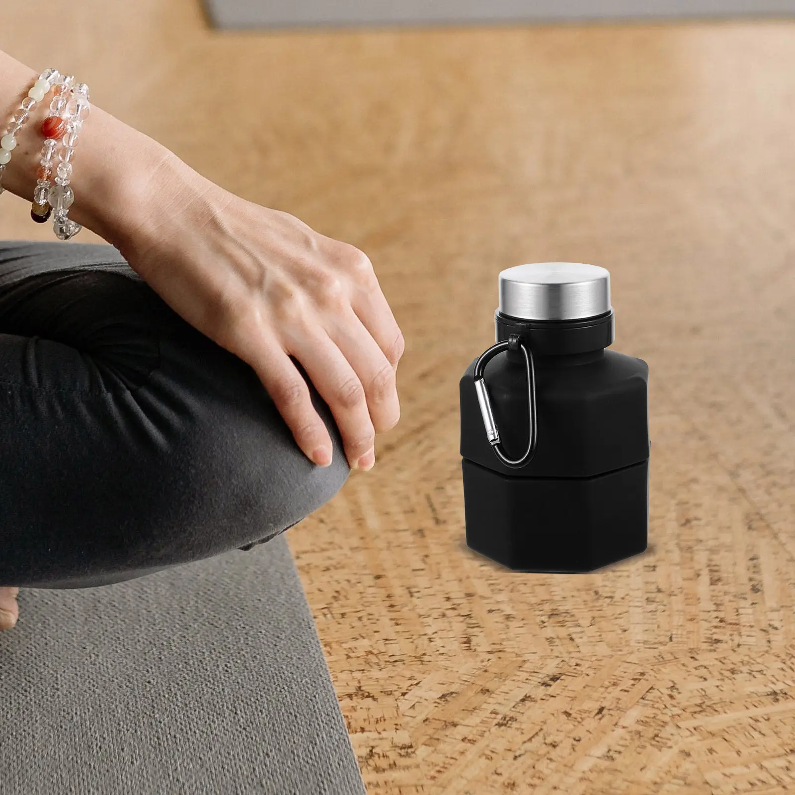 

Бутылка для воды в форме гантели, 600 мл, из нержавеющей стали, с силиконовыми элементами, спортивная бутылка для спортзала, фитнеса, бега, активного отдыха, портативная, для гидратации