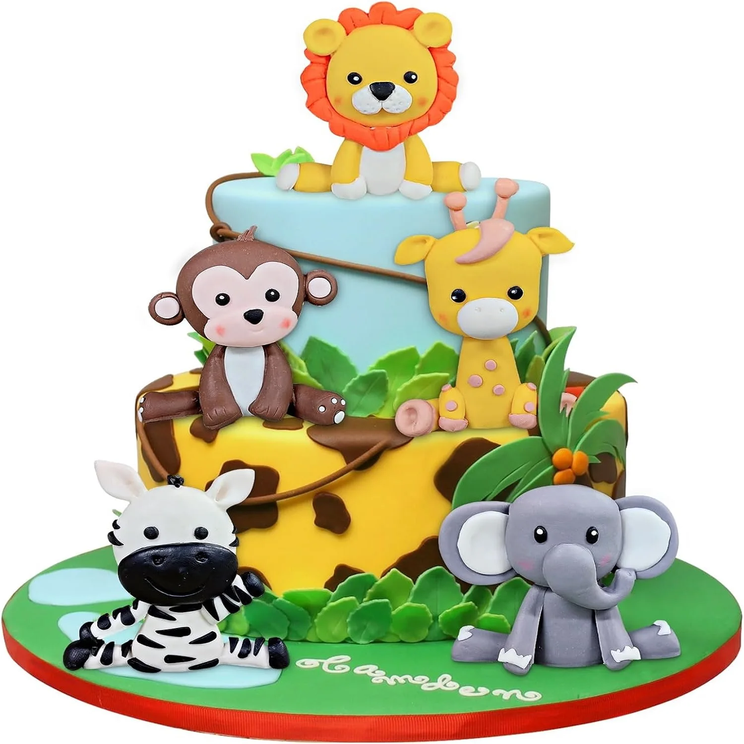 Safari Tier Kuchen Topper Dschungel Wild Themed Kuchen Dekorationen Safari Tier Kuchen Dekor Löwe Giraffe Affe Elefant Zebra