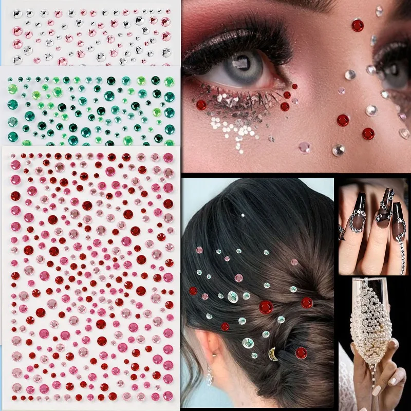 

Multicolor Acrylic 3D Gem Stickers Self Adhesive Crystal Rhinestones for DIY Phone Case Laptop Helmet Nail Sparkle Waterproof