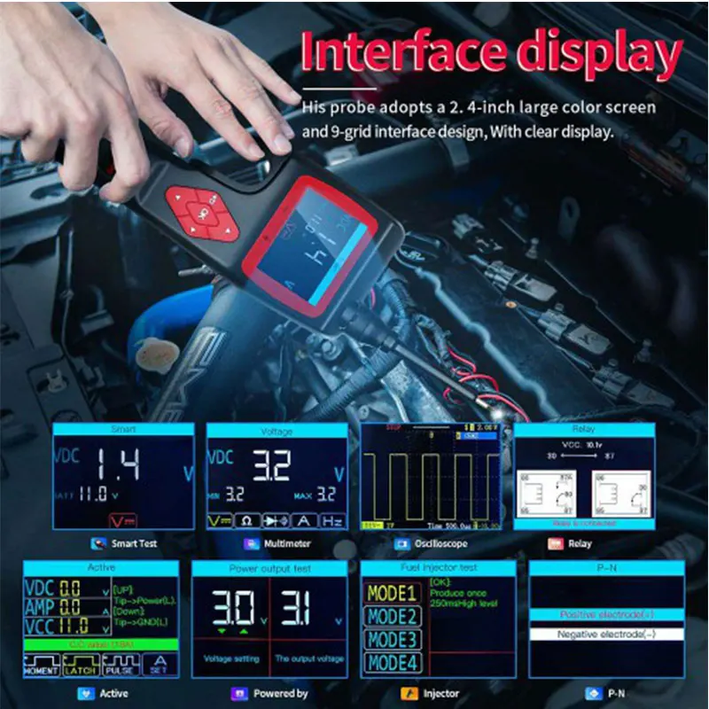 Topdiag P200 Power Probe Cars Circuit Analyzer Automotive Oscilloscope Electronic Full Electrical System Detector Multimeter