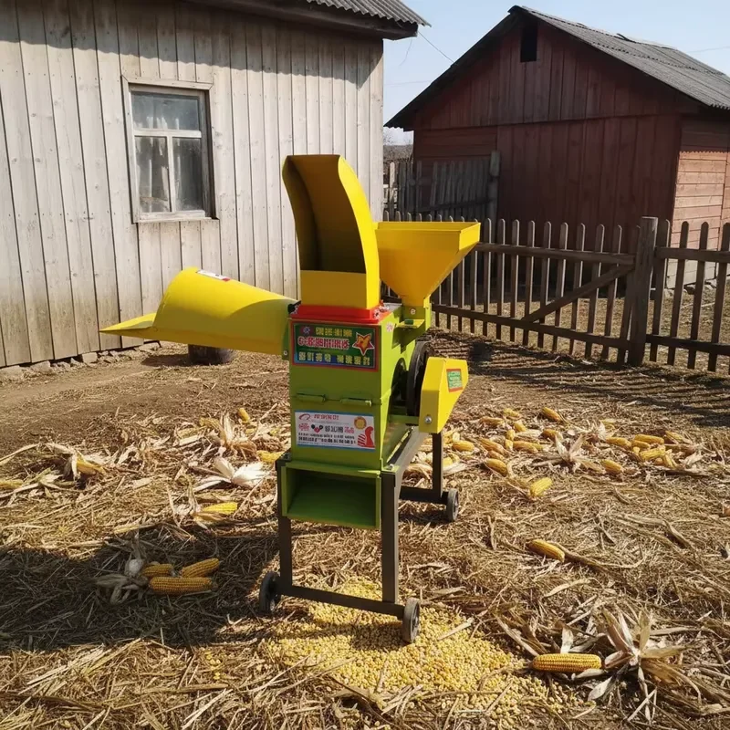 New 500kg/h Capacity Multifunctional Feed Grinder Crusher Diesel/Electric Engine Carbon Steel Farm Animal Processing Easy