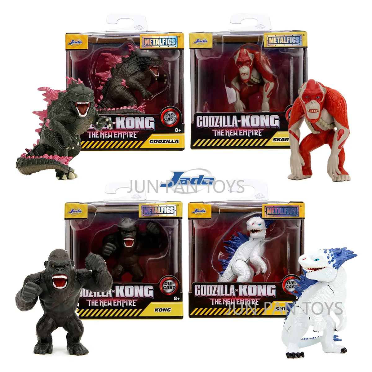 Figura de monstruo de metal fundido a presión de 2.5 pulgadas de Jada Godzilla X Kong The New Empire, Metalfigs Godzilla King Kong Shimo Skar, juguete de regalo para niños