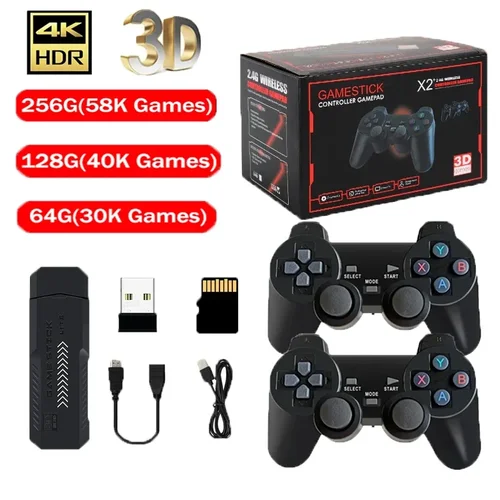 X2 Plus 128G 50000 juego GD10 Pro 4K reproductor de juegos 3D HD consola de videojuegos Retro controlador inalámbrico TV 50 emulador para regalos de niños