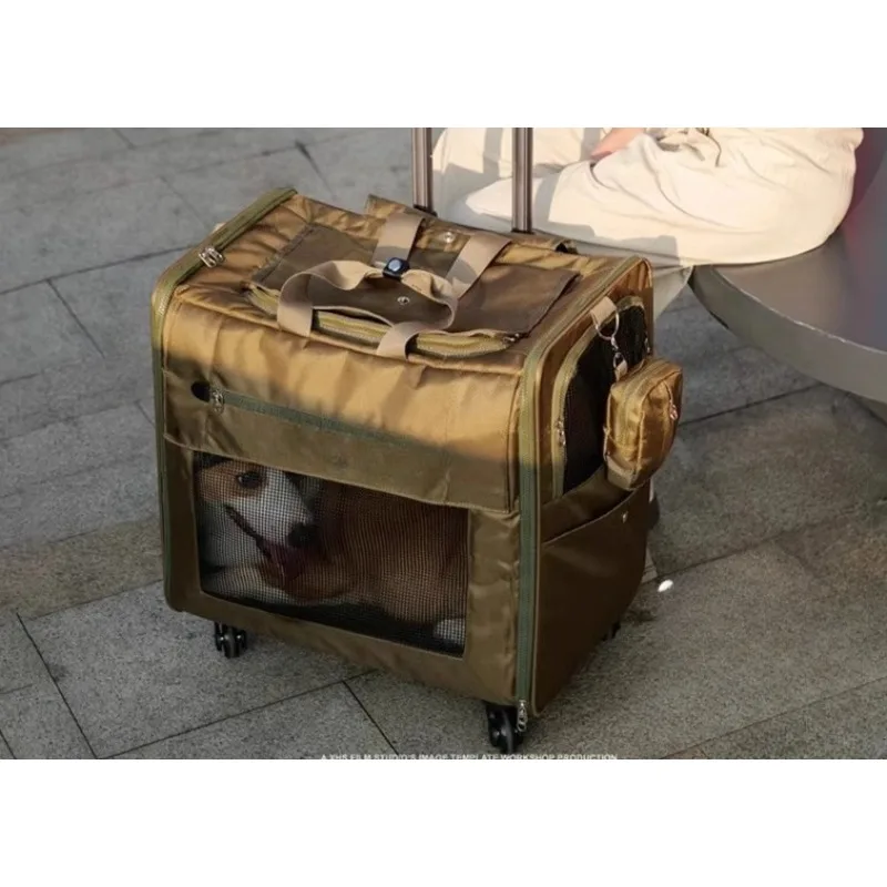 

Pet stroller backpack dog bag going out portable trolley case