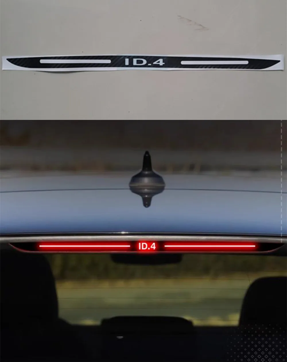 1PC Carbon Fiber Logo Sticker Brake Light Sticker High Luminous Brake Decorative Cover Car Stickers For Volkswagen VW ID.4 2021+