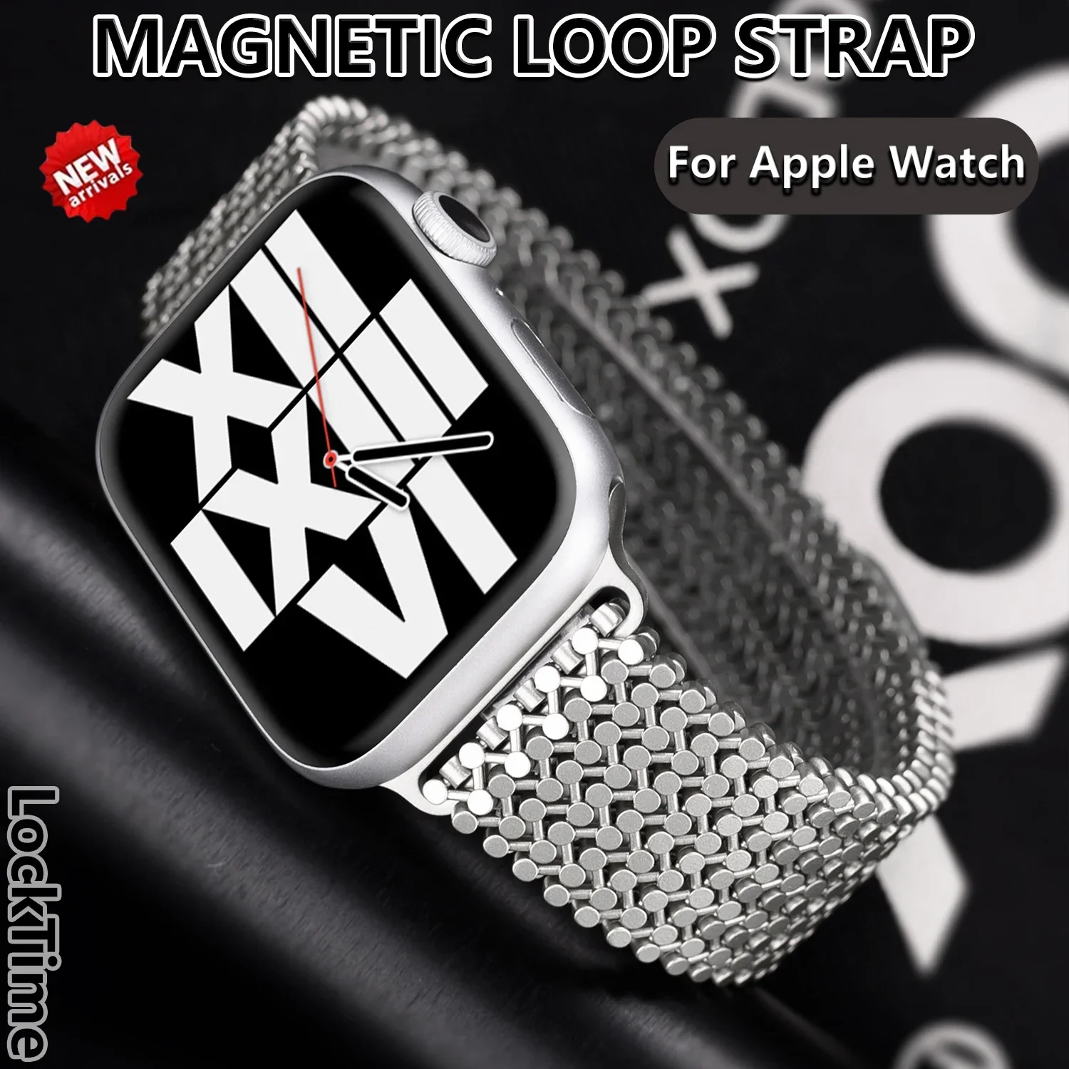 

Magnetic Loop strap For Apple watch band 49mm 45mm 44mm 41mm 40mm Metal stainless steel Bracelet iWatch Serie SE 3 5 6 7 8 ultra