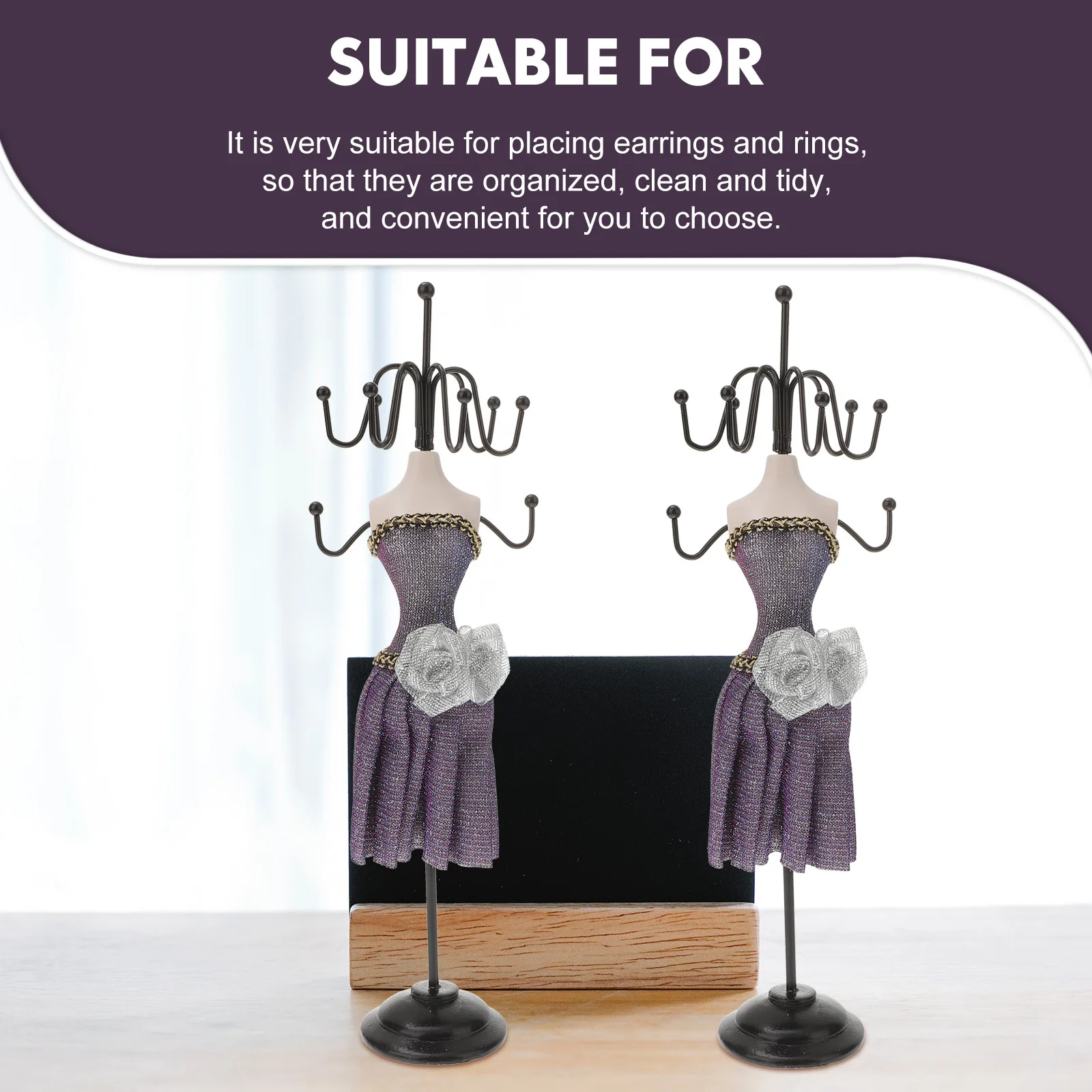 الحديد الفن قلادة رف شاشة حامل مجوهرات لمتجر مكافحة المنزل الغرور القرط المنظم حامل مجوهرات الوقوف