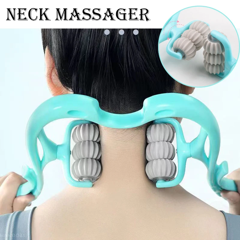 Four Wheel Cervical Massager Can Be Turned Manual Neck Clip Neck Shoulder Neck Waist Leg Kneading Divine Device Hand Take