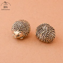 Copper Hedgehog Small Ornaments Solid Brass Antique Animal Sculpture Crafts Desk Tea Table Decoration Home Decor for Living Room