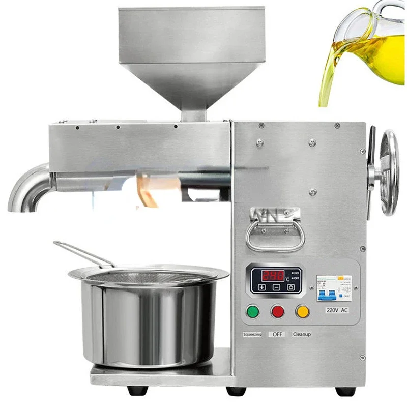 Automatic Mini Household Oil Press Machine Peanut Pumpkin Palm Sunflower Squeezing Flaxseed Olive Oil Extraction Equipment
