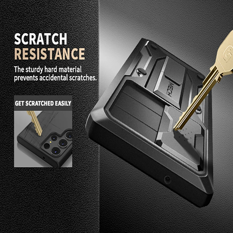 For Samsung Galaxy S23 Ultra Case Full-Body Shockproof Dual Layer Rugged Rotatable Belt-Clip with Front Frame Slide Camera Cover