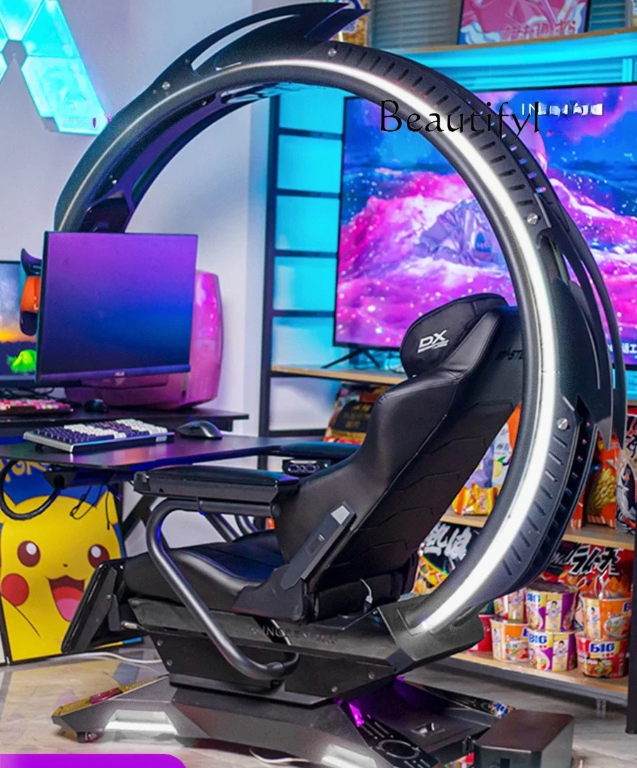 BJ White Light Wheel E-sports Tables And Chairs Game Cockpit E-sports Room Immersive Happy E-sports Warehouse