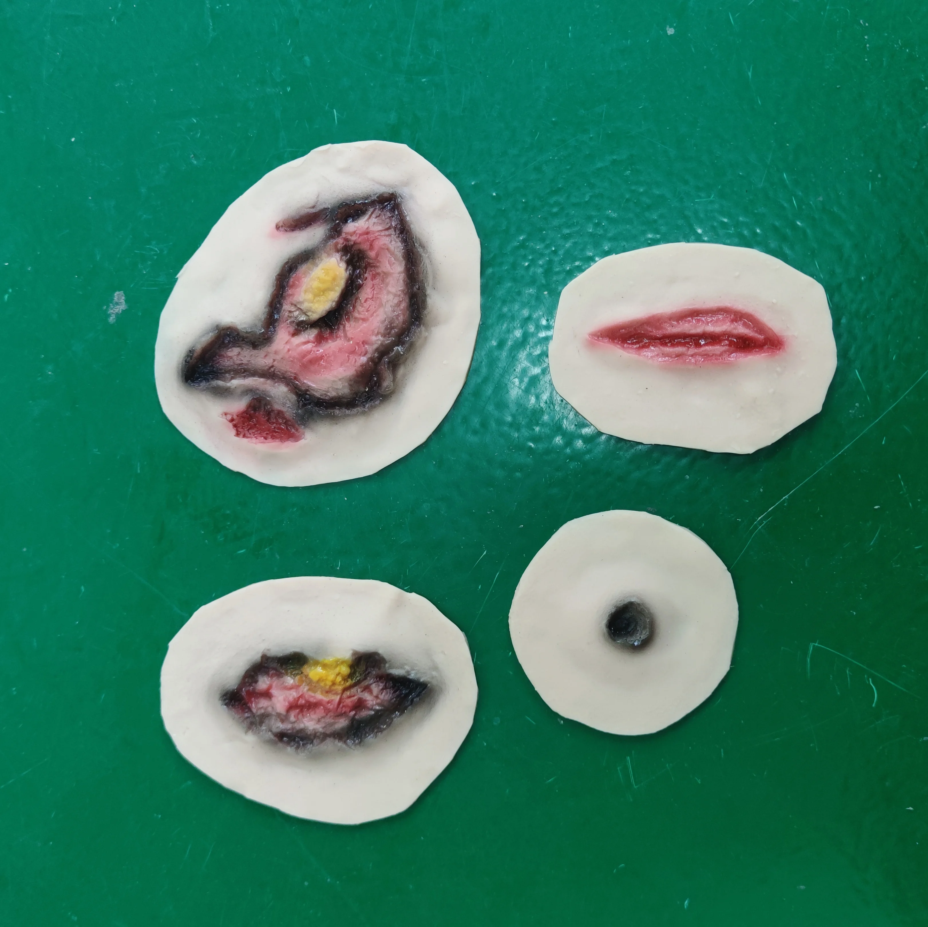 4 Pcs Simulated Wound Model Wound Incision Film Props Wound Suture Training Medical and Makeup Artist Design
