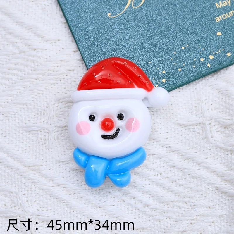 Large Christmas Santa Resin Cabochons Flatback for Scrapbook 10pcs Jingle Bell Home Decoration Accessory Cute  DIY Slime Charms